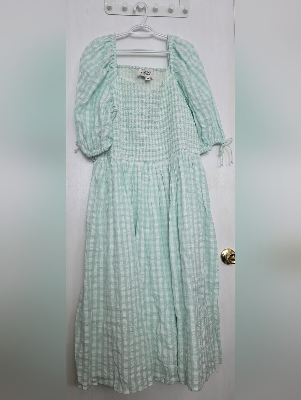 JessaKae Seafoam Green Gingham Dress